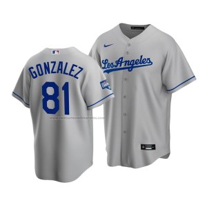 Camiseta Beisbol Hombre Los Angeles Dodgers Victor Gonzalez 2020 Replica Road Gris