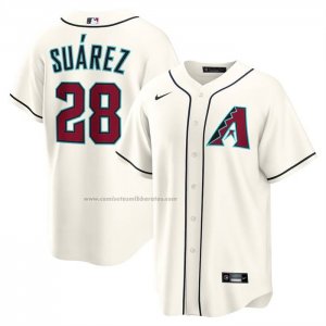 Camiseta Beisbol Hombre Arizona Diamondbacks Eugenio Suarez Primera Replica Crema