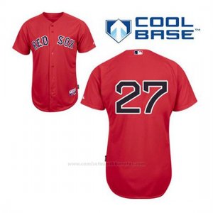 Camiseta Beisbol Hombre Boston Red Sox 27 Carlton Fisk Rojo Alterno Cool Base