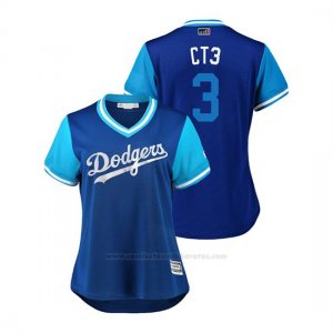 Camiseta Beisbol Mujer Los Angeles Dodgers Chris Taylor 2018 Llws Players Weekend Ct3 Royal