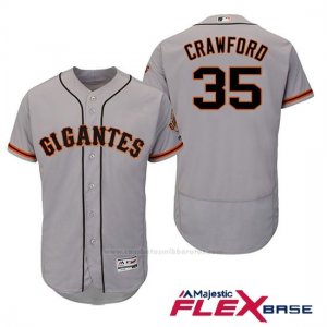 Camiseta Beisbol Hombre San Francisco Giants Brandon Crawford Gris Hispanic Heritage Flex Base