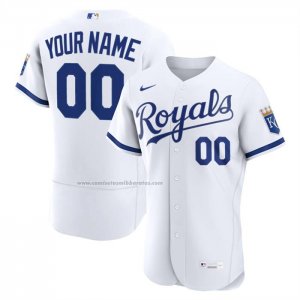 Camiseta Beisbol Hombre Kansas City Royals Primera Autentico Personalizada Blanco