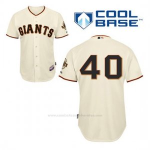 Camiseta Beisbol Hombre San Francisco Giants Madison Bumgarner 40 Crema 1ª Cool Base