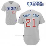 Camiseta Beisbol Hombre Chicago Cubs 21 Sammy Sosa Gris Cool Base
