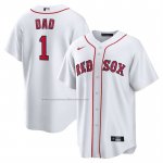 Camiseta Beisbol Hombre Boston Red Sox NO 1 Dad Primera Replica Blanco