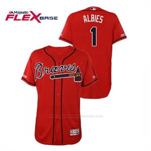 Camiseta Beisbol Hombre Atlanta Braves Ozzie Albies 150th Aniversario Patch Autentico Flex Base Rojo