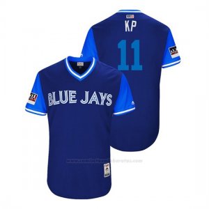 Camiseta Beisbol Hombre Toronto Blue Jays Kevin Pillar 2018 Llws Players Weekend Kp Azul