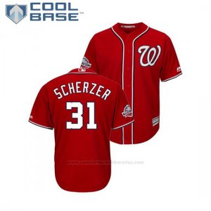 Camiseta Beisbol Hombre Washington Nationals Max Scherzer 2018 All Star Game Cool Base Scarlet