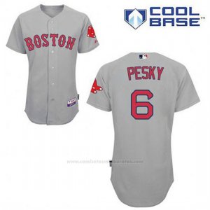 Camiseta Beisbol Hombre Boston Red Sox 6 Johnny Pesky Gris Cool Base