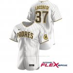 Camiseta Beisbol Hombre San Diego Padres Joey Lucchesi Autentico Blanco Marron