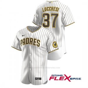 Camiseta Beisbol Hombre San Diego Padres Joey Lucchesi Autentico Blanco Marron