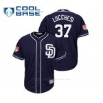 Camiseta Beisbol Hombre San Diego Padres Joey Lucchesi Cool Base Entrenamiento de Primavera 2019 Azul
