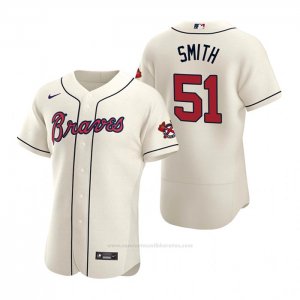 Camiseta Beisbol Hombre Atlanta Braves Will Smith Autentico 2020 Alterno Crema