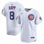 Camiseta Beisbol Hombre Chicago Cubs Ian Happ 2025 World Tour Tokyo Series Limited Blanco