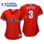 Camiseta Beisbol Mujer Philadelphia Phillies Bryce Harper Cool Base Majestic Replica Rojo