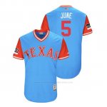 Camiseta Beisbol Hombre Texas Rangers Willie Calhoun 2018 Llws Players Weekend June Light Toronto Blue Jays