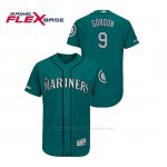 Camiseta Beisbol Hombre Seattle Mariners Dee Gordon 150th Aniversario Patch Autentico Flex Base Verde