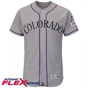 Camiseta Beisbol Hombre Colorado Rockies Blank Gris Flex Base Autentico Coleccion