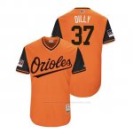 Camiseta Beisbol Hombre Baltimore Orioles Dylan Bundy 2018 Llws Players Weekend Dilly Orange