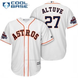 Camiseta Beisbol Hombre Houston Astros 2017 World Series Campeones Jose Altuve Blanco Cool Base