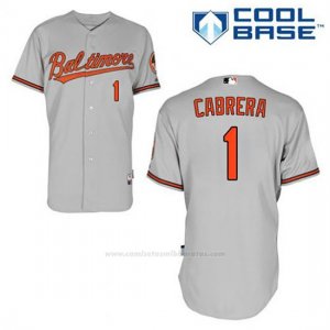 Camiseta Beisbol Hombre Baltimore Orioles 1 Everth Cabrera Gris Cool Base