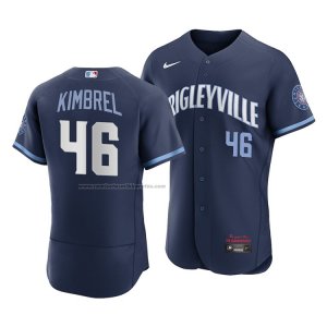 Camiseta Beisbol Hombre Chicago Cubs Craig Kimbrel 2021 City Connect Autentico Azul