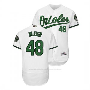 Camiseta Beisbol Hombre Baltimore Orioles Richard Bleier Throwback Earth Day Blanco