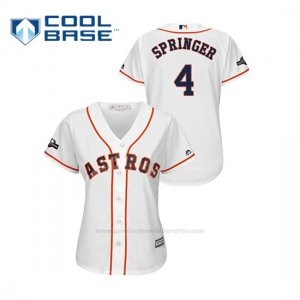 Camiseta Beisbol Mujer Houston Astros George Springer 2019 Postseason Cool Base Blanco