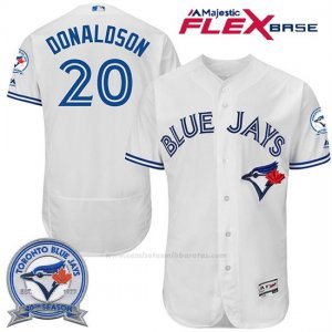 Camiseta Beisbol Hombre Toronto Blue Jays Josh Donaldson 20 Blanco Flex Base 40 Aniversario