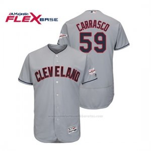 Camiseta Beisbol Hombre Cleveland Indians Carlos Carrasco 2019 All Star Game Patch Flex Base Gris