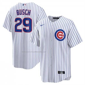 Camiseta Beisbol Hombre Chicago Cubs Michael Busch Primera Replica Blanco