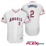 Camiseta Beisbol Hombre Los Angeles Angels 2017 Estrellas y Rayas Andrelton Simmons Blanco Flex Base