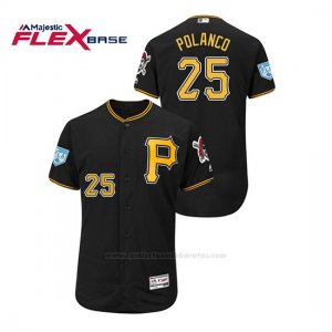 Camiseta Beisbol Hombre Pittsburgh Pirates Gregory Polanco 2019 Entrenamiento de Primavera Flex Base Negro