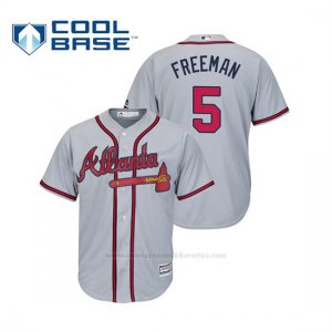 Camiseta Beisbol Hombre Atlanta Braves Freddie Freeman Cool Base Majestic Road 2019 Gris