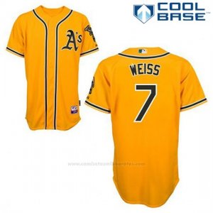 Camiseta Beisbol Hombre Oakland Athletics Walt Weiss 7 Oro Alterno Cool Base
