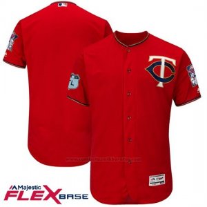 Camiseta Beisbol Hombre Minnesota Twins Scarlet 2017 Entrenamiento de Primavera Flex Base