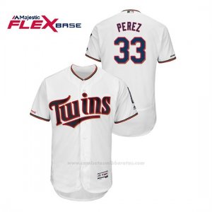 Camiseta Beisbol Hombre Minnesota Twins Martin Perez 150th Aniversario Patch Flex Base Blanco