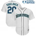 Camiseta Beisbol Hombre Seattle Mariners Dan Vogelbach Blanco Cool Base