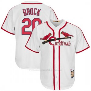 Camiseta Beisbol Hombre St. Louis Cardinals Mens Lou Brock Blanco Cooperstown Coleccion