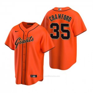 Camiseta Beisbol Hombre San Francisco Giants Brandon Crawford Replica Alterno Naranja