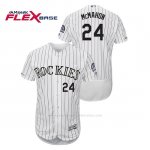 Camiseta Beisbol Hombre Colorado Rockies Ryan Mcmahon 150th Aniversario Patch Flex Base Blanco