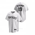 Camiseta Beisbol Hombre Colorado Rockies Charlie Blackmon Replica Primera Blanco