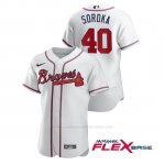 Camiseta Beisbol Hombre Atlanta Braves Mike Soroka Autentico Nike Blanco