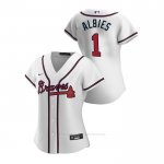 Camiseta Beisbol Mujer Atlanta Braves Ozzie Albies 2020 Replica Primera Blanco