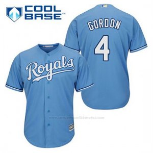 Camiseta Beisbol Hombre Kansas City Royals Alex Gordon 4 Powder Azul Alterno Cool Base