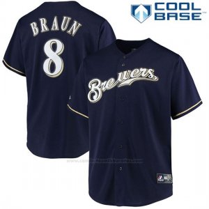 Camiseta Beisbol Hombre Milwaukee Brewers Ryan Braun Azul Cool Base