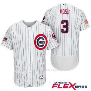 Camiseta Beisbol Hombre Chicago Cubs 2017 Estrellas y Rayas Cubs 3 David Ross Blanco Flex Base