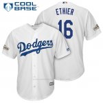 Camiseta Beisbol Hombre Los Angeles Dodgers 2017 Postemporada Andre Ethier Blanco Cool Base