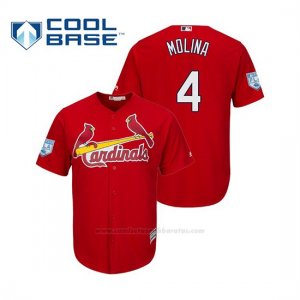 Camiseta Beisbol Hombre St. Louis Cardinals Yadier Molina Cool Base Entrenamiento de Primavera 2019 Rojo