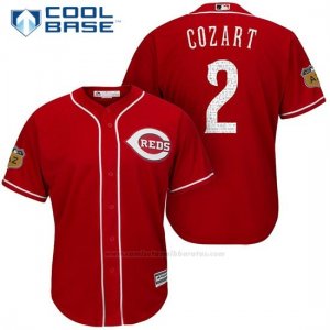 Camiseta Beisbol Hombre Cincinnati Reds Zack Cozart 2 Scarlet 2017 Entrenamiento de Primavera Cool Base Jugador